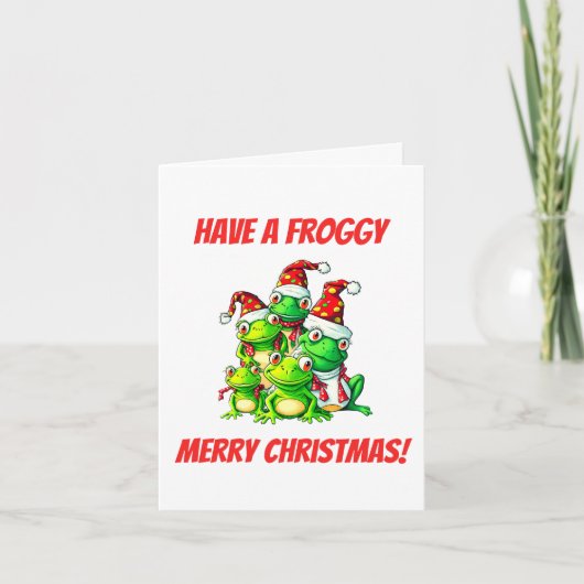 Carte Joyeux Noël Grenouille ! (Devant)