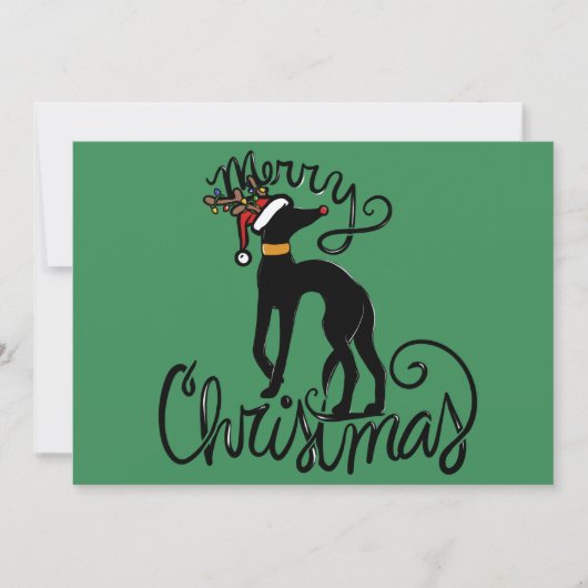 Carte Joyeux Noël Greyhound (Devant)