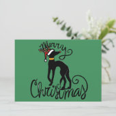 Carte Joyeux Noël Greyhound (Debout devant)