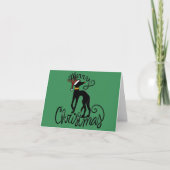 Carte Joyeux Noël Greyhound Reindeer (Devant)