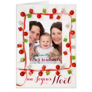 Carte Joyeux Noel Guirlande ajouter votre foto