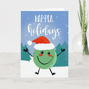 Carte joyeux noël happea pea art amusant jeu de mots