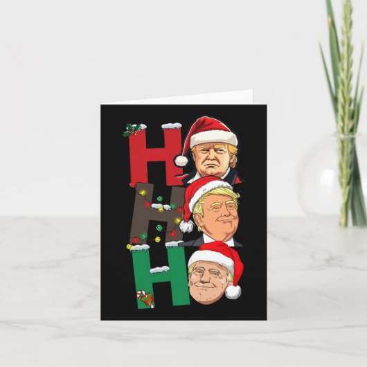 Carte Joyeux Noël Ho Ho Trump Père Noël Light Christa (Devant)