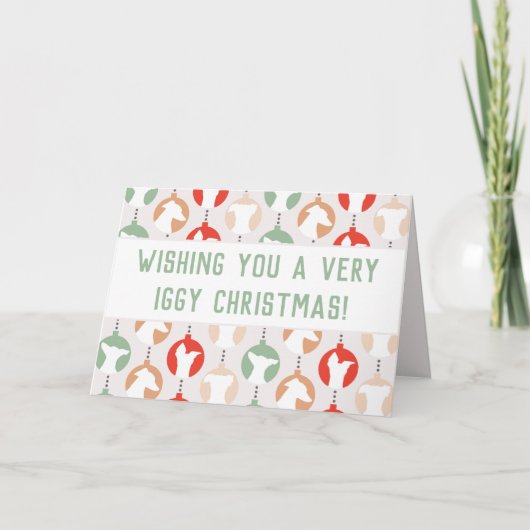 Carte Joyeux Noël Iggy Italie Greyhound Holiday (Devant)