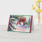 Carte Joyeux Noël, illustration décorative, (Fleur jaune)