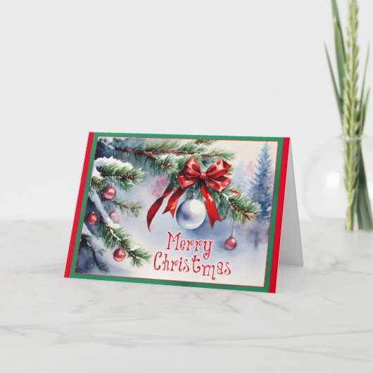 Carte Joyeux Noël, illustration décorative, (Devant)