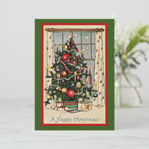 Carte Joyeux Noël, illustration vintage,