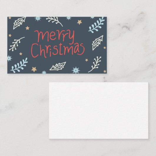 Carte Joyeux Noël illustrée à la main (Devant / Derrière)