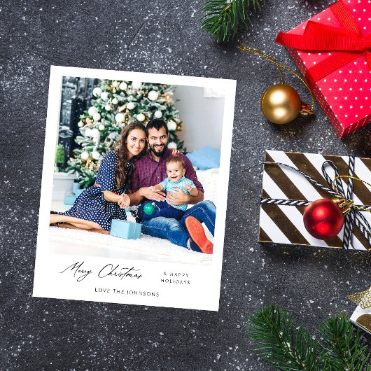 Carte Joyeux Noël Instantané photo minimaliste - V Petit