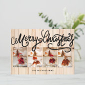 Carte JOYEUX NOËL Joyeuses Fêtes Ajouter Vos Photos (Debout devant)