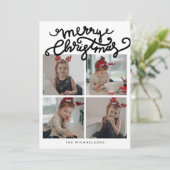 Carte JOYEUX NOËL Joyeuses Fêtes Ajouter Vos Photos (Debout devant)