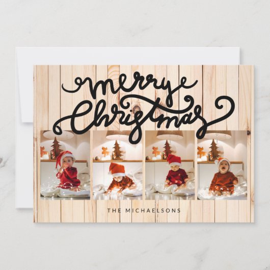 Carte JOYEUX NOËL Joyeuses Fêtes Ajouter Vos Photos (Devant)