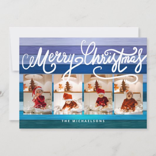 Carte JOYEUX NOËL Joyeuses Fêtes Ajouter Vos Photos (Devant)