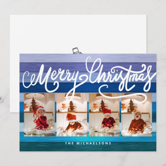 Carte JOYEUX NOËL Joyeuses Fêtes Ajouter Vos Photos (Devant / Derrière)