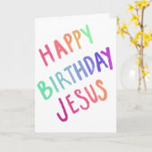 Carte Joyeux Noël Joyeux Anniversaire Jésus (Fleur jaune)