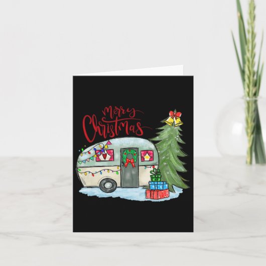 Carte Joyeux Noël Joyeux Camper Fun Camping Vie Fami (Devant)