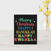 Carte Joyeux Noël Joyeux Hanoukka Joyeux Kwanzaa 9 (Fleur jaune)