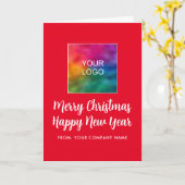 Carte Joyeux Noël Joyeux Noël Bonne Année Logo (Fleur jaune)