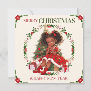 Carte Joyeux Noël & Joyeux Nouvel An Black Girl Magic