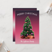 Carte Joyeux Noël Joyeux Nouvel An Fêtes Simple (Devant/Arrière en situation)