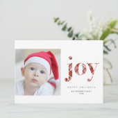 Carte Joyeux Noël Joyeux Rouge moderne Photo (Debout devant)