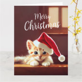 Carte Joyeux Noël Kitten (Fleur jaune)