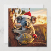 Carte Joyeux Noël Koala assis à Gumtree (Devant)