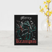 Carte Joyeux Noël Krampus Noël Noël Noël Horreur Mal lai (Fleur jaune)