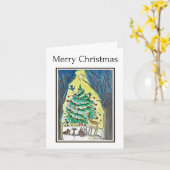 Carte Joyeux Noël, Les Créatures de Bois (Fleur jaune)