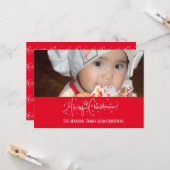 Carte Joyeux Noël lettrage dessiné à la main neige doodl (Devant/Arrière en situation)