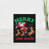 Carte Joyeux Noël Line Dance Line Dancing Père Noël Et (Devant)