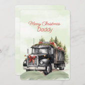Carte Joyeux Noël Long Haul Trucker Daddy (Devant / Derrière)