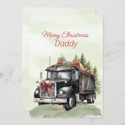 Carte Joyeux Noël Long Haul Trucker Daddy (Devant / Derrière)