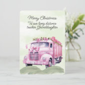 Carte Joyeux Noël Long Haul Trucker Grandgirl (Debout devant)