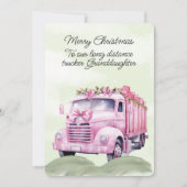 Carte Joyeux Noël Long Haul Trucker Grandgirl (Devant)