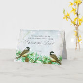 Carte Joyeux Noël Luc Écriture Biblique Mésanges (Fleur jaune)