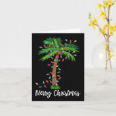 Carte Joyeux Noël Lumières Palm Tree Beach Noël Pyjama (Fleur jaune)