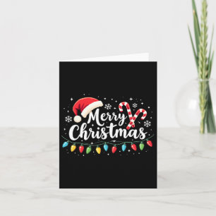 Carte Joyeux Noël Lumières Rouge Noël Chapeau Noël Famil