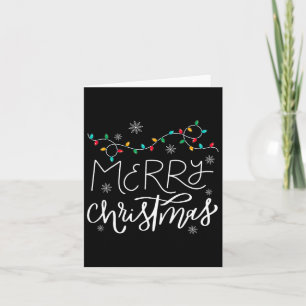 Carte Joyeux Noël Lumières Rouge Noël Chapeau Noël Famil