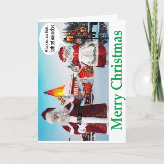 Carte Joyeux Noël. M. et Mme griffes de chat. (Devant)
