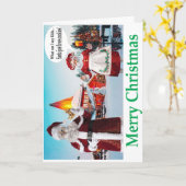 Carte Joyeux Noël. M. et Mme griffes de chat. (Fleur jaune)