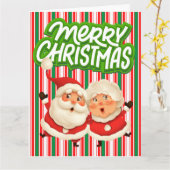 Carte Joyeux Noël M. Mme Clause (Fleur jaune)