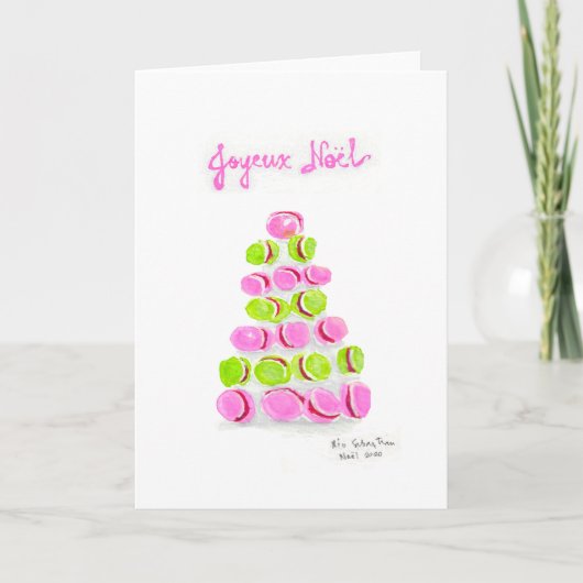 Carte Joyeux Noel Macarons Christmas Card (Devant)