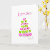 Carte Joyeux Noel Macarons Christmas Card (Fleur jaune)