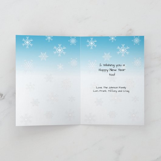 Carte Joyeux Noël Main Drawn Festive Chouettes (Intérieur)