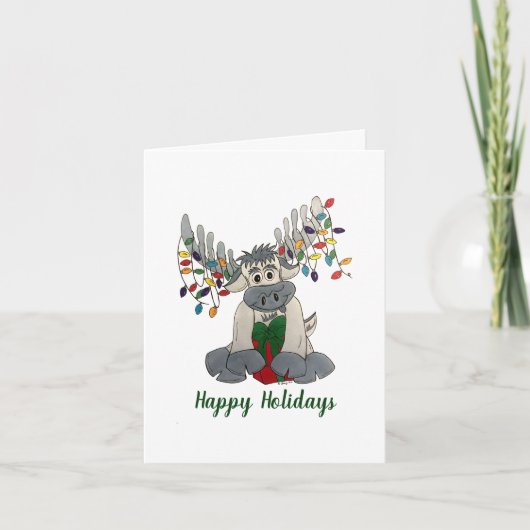 Carte Joyeux Noël Maine Moose (Devant)