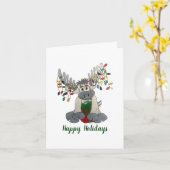Carte Joyeux Noël Maine Moose (Fleur jaune)