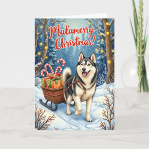 Carte Joyeux Noël Malamerry – Fête de Noël du Malamute d