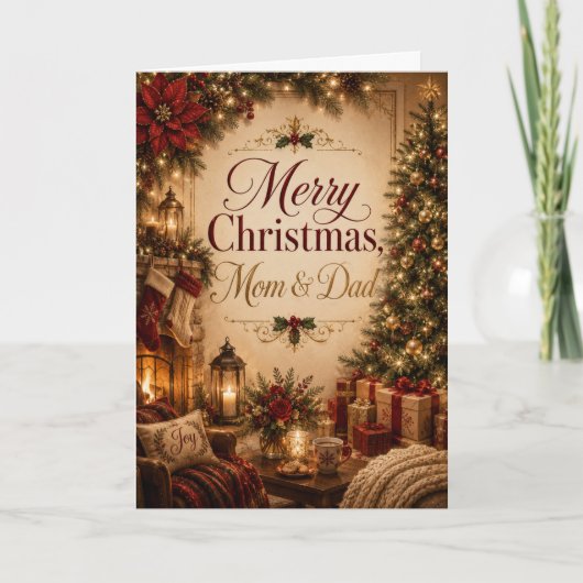 Carte Joyeux Noël Maman & Papa (Devant)