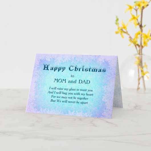 Carte Joyeux Noël Maman & Papa Distance Salutation (Fleur jaune)